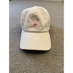PLAYBOY Baseball Cap Hat ONE SIZE Beige Pink Bunny Logo Adjustable Dad Hat